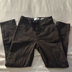 Skinny brown cargo pants